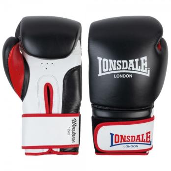 Перчатки тренировочные Lonsdale Winestone 14oz черн/бел/красн.
