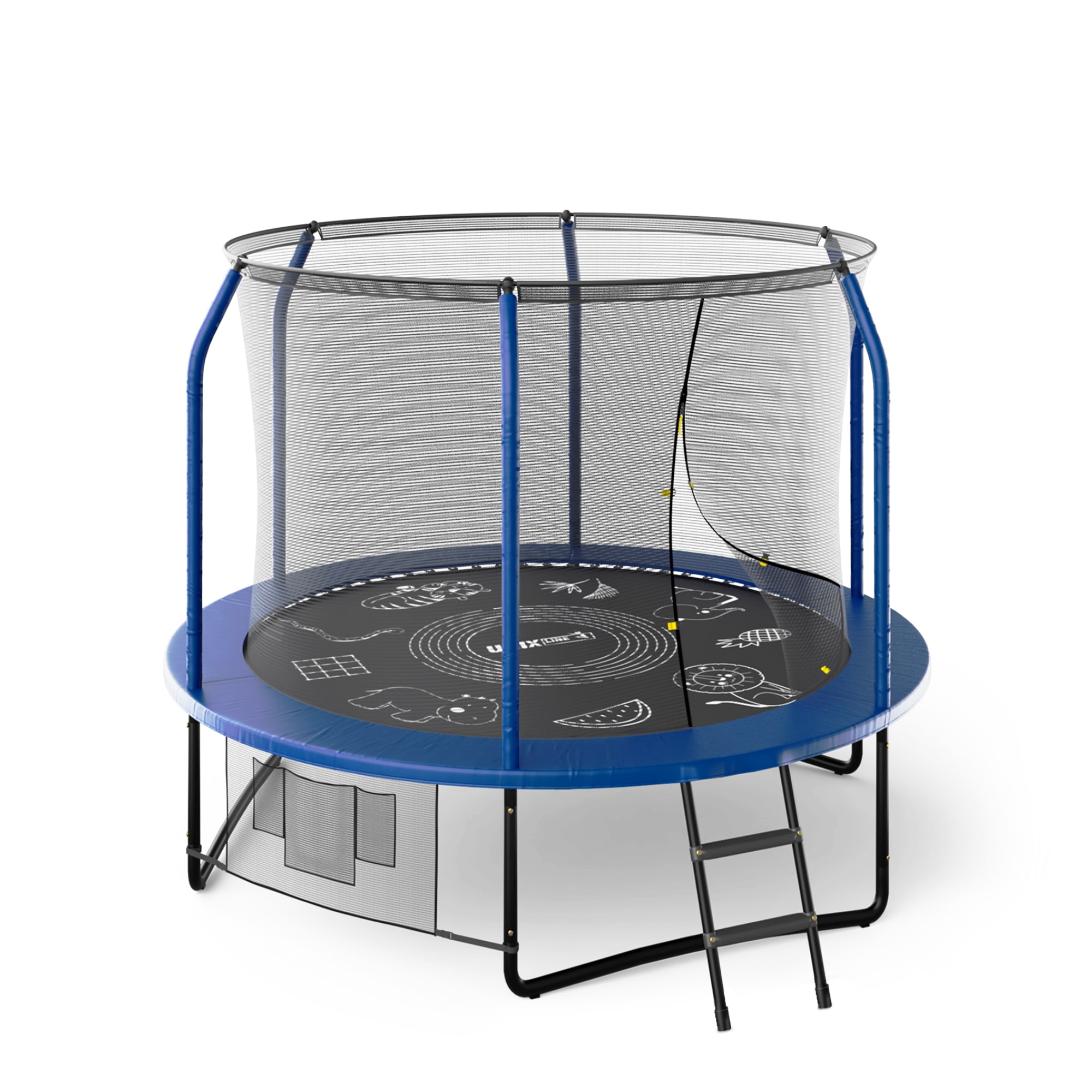 Батут UNIX Line Премиальный с играми / Supreme Game 8 ft (244 см) синий