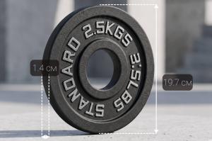 Диск 51 мм. чугунный окрашенный 2,5 кг, VictoryFit VF-SC510250