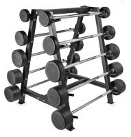 Штанга неразборная обрезиненная 45 кг. Изогнутый гриф. VictoryFit VF-DX5450