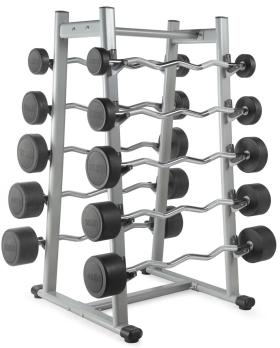 Штанга неразборная обрезиненная 45 кг. Изогнутый гриф. VictoryFit VF-DX5450