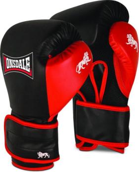 Перчатки тренировочные Lonsdale Haydock 16oz черн/красн.
