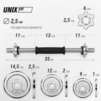 Набор гантелей UNIX Fit в кейсе 20 кг