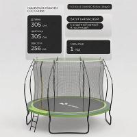Батут каркасный 300см (10фут), SCHOLLE, JUMPER, с защитной сеткой и лестницей, зеленый