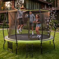Батут каркасный 420см (14фут), SCHOLLE, JUMPER, с защитной сеткой и лестницей, зеленый