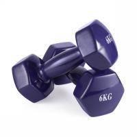 Гантель неразборная 6 кг. винил (2 штуки) VictoryFit VF-DV060-2
