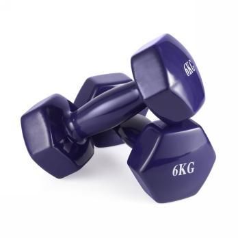 Гантель неразборная 6 кг. винил (2 штуки) VictoryFit VF-DV060-2