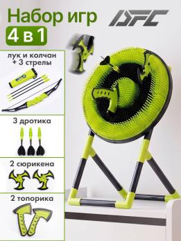 Набор для игры 14,5" 4 в 1 дартс, сюрикен, метание топориков, cтрельба из лука DFC AZ191-1DT