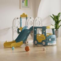 Игровой комплекс с горкой и качелями UNIX Kids Bus / Автобус (171 см) жёлтый
