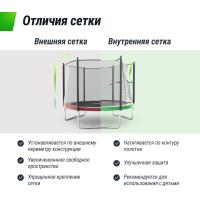 Батут UNIX Line Simple 6 ft (183 см) с внутренней защитной сеткой, зеленый
