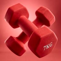 Гантель неразборная гексагональная неопрен 7 кг (2 штуки) VictoryFit VF-DHN070-2