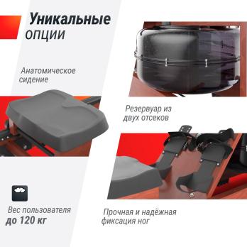 Гребной тренажер UNIX Fit тёмное дерево / Wood Rower Dark